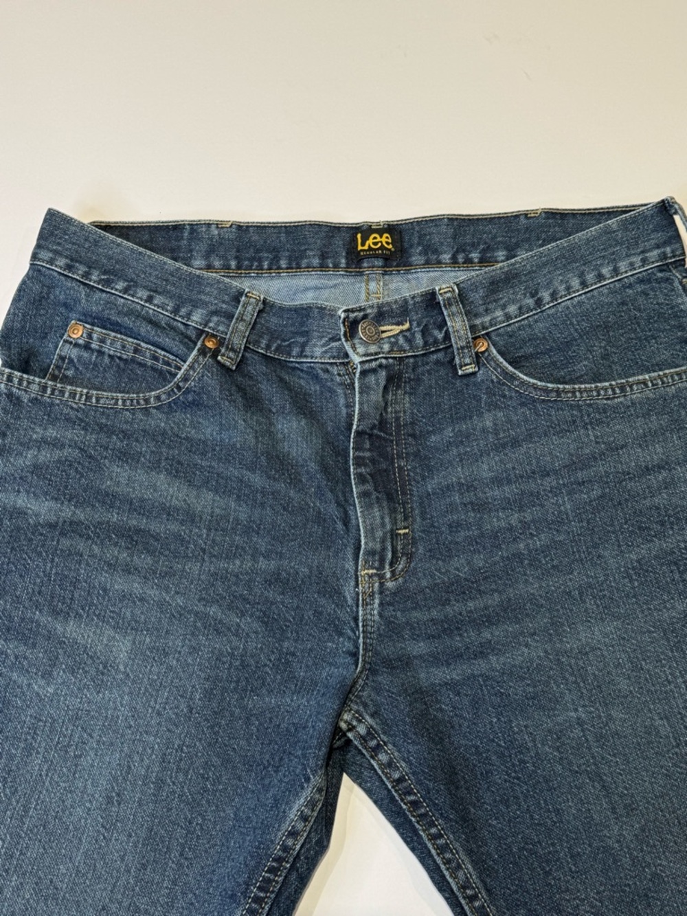 Lee Men's 34x30 Regular Fit Straight Leg Denim Jeans Blue 2000's